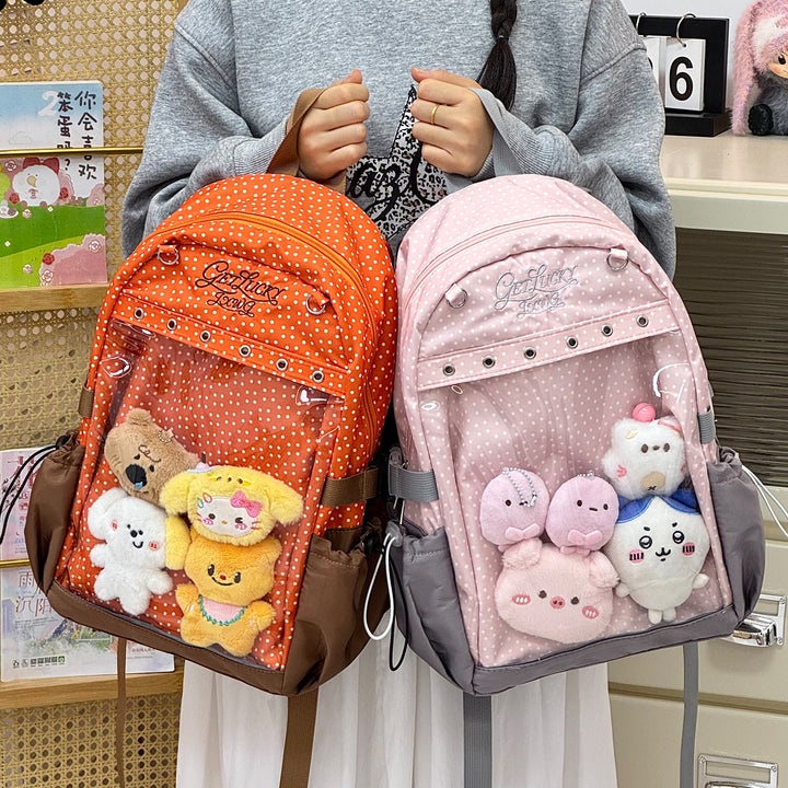 Stylish Polka Dot Character Bag Bowlift