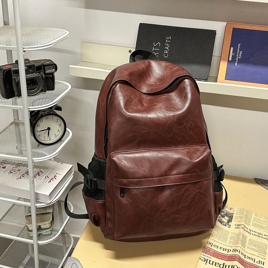 Stylish Faux Leather Backpack Bowlift