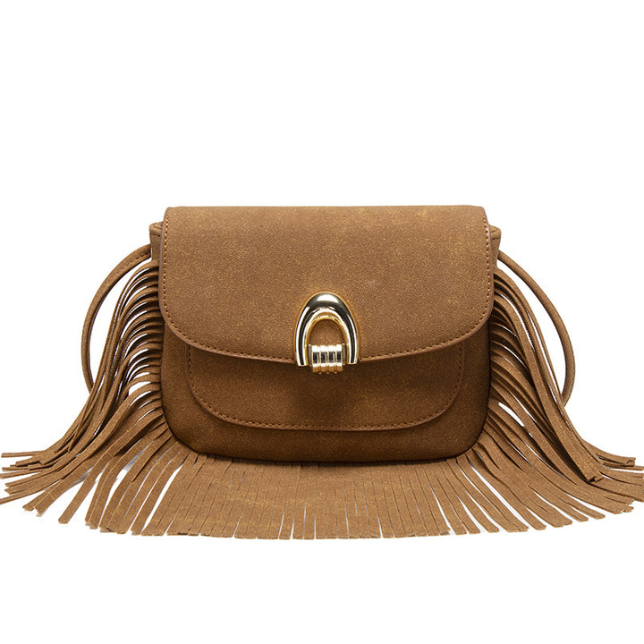 Stylish Suede Fringe Crossbody Bag