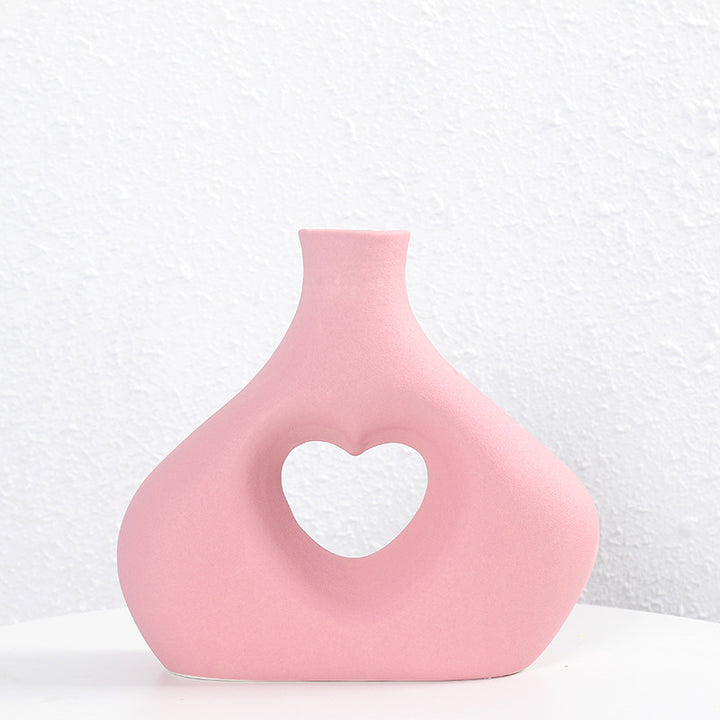 Heart-Shaped Decorative Ceramic Vase Bowlift
