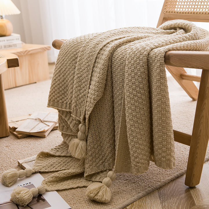 Soft Textured Knit Throw Blanket