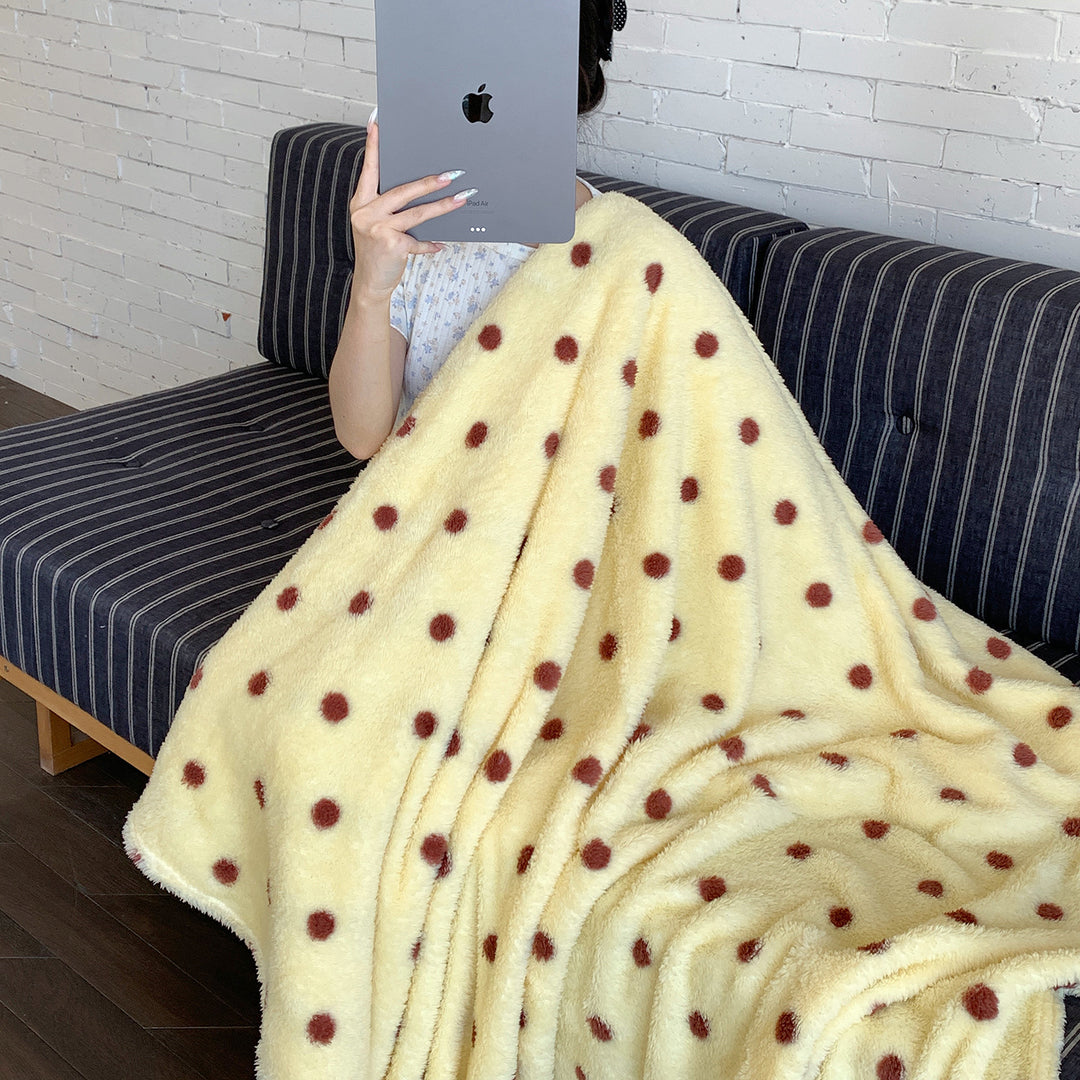 Plush Oversized Sherpa Polka Dot Throw Blanket