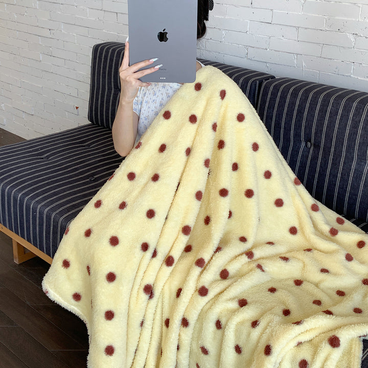 Plush Oversized Sherpa Polka Dot Throw Blanket