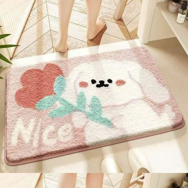 Cute Cartoon Cat-Themed Bath Mat