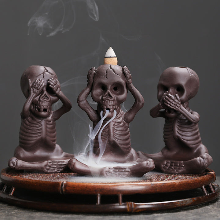 Artistic Skeleton Figurine Incense Burner