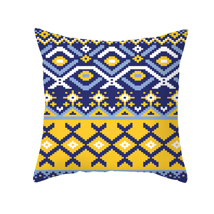 Mediterranean Mandala Cotton-Linen Throw Pillow Cover