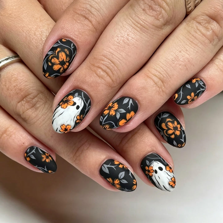 Artistic Floral Pattern Press-On Nail Set Bowlift