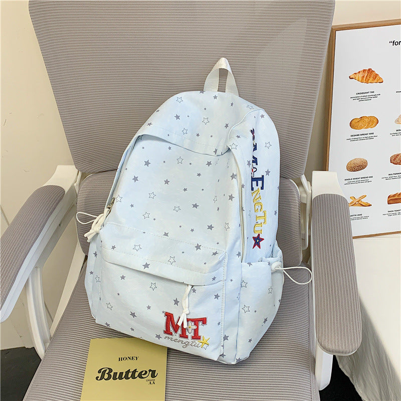 Stylish Star-Embellished Corduroy Backpack Bowlift