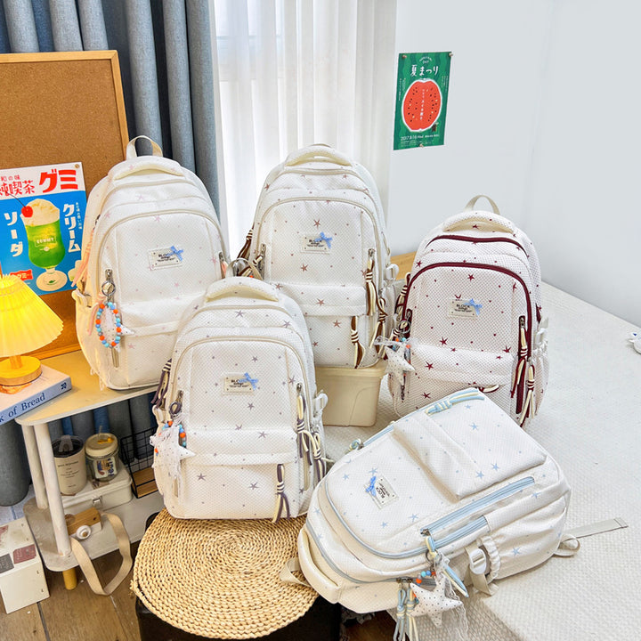 Stylish Star-Embellished Multi-Functional Backpack Bowlift