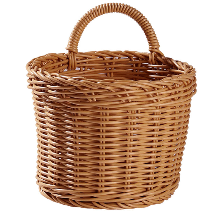 Woven Rattan Storage Basket with Sturdy Handle