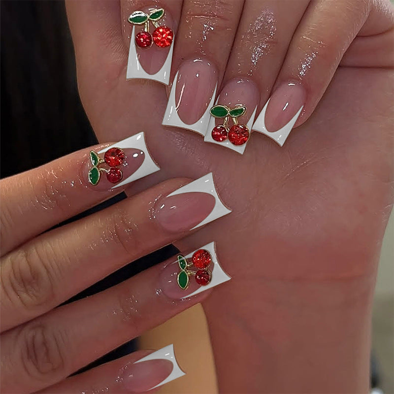 Artificial nail set with cheerful cherry motifs Bowlift