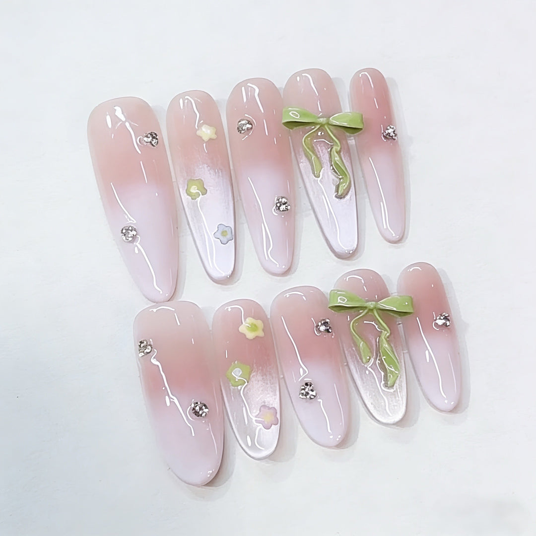Floral-Design Press-On Nail Art Set Bowlift