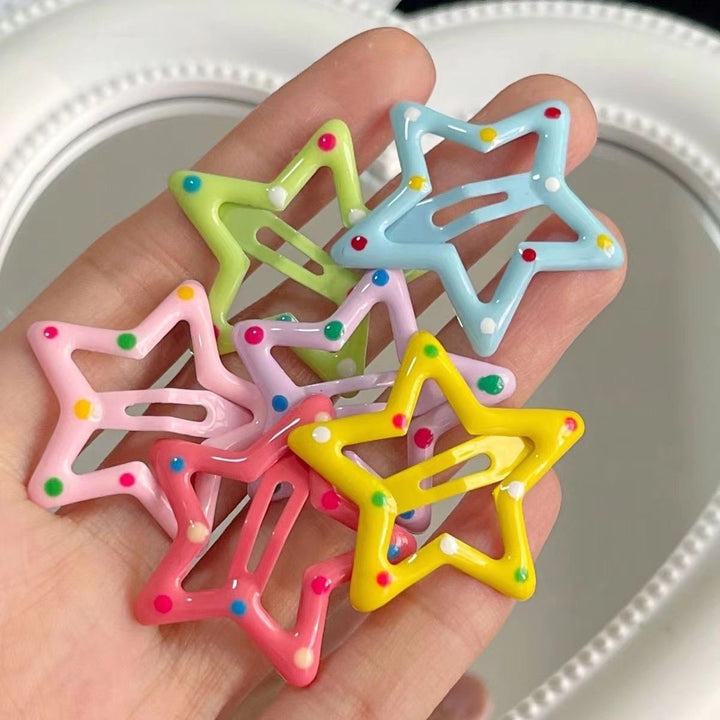 Colorful Star-Shaped Hair Clips Bowlift