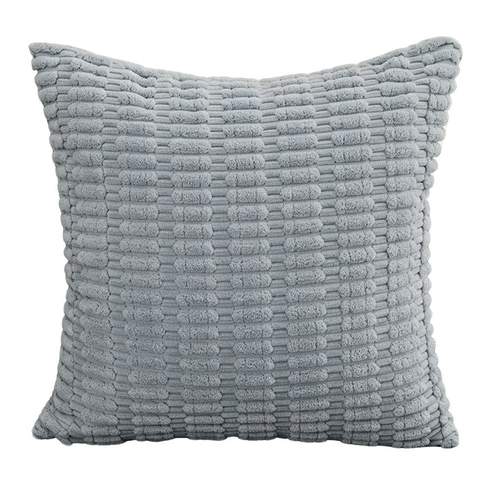 Ribbed Chenille Square Throw Pillow with Plush Tufted Texture Bowlift