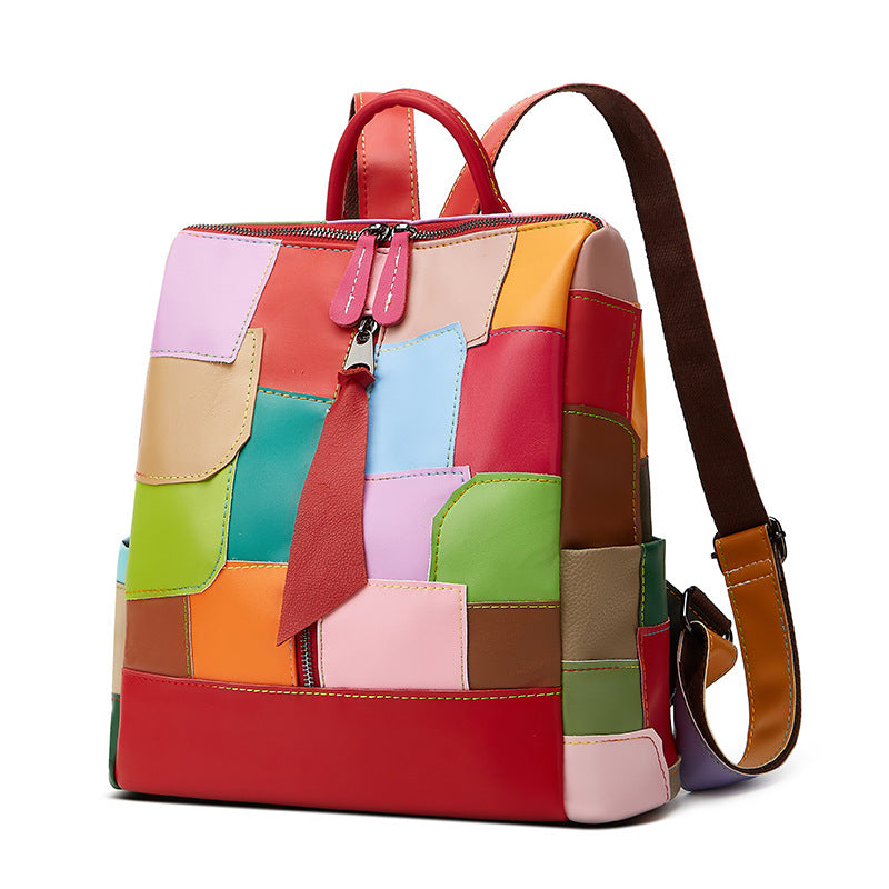 Patchwork Leather Backpack