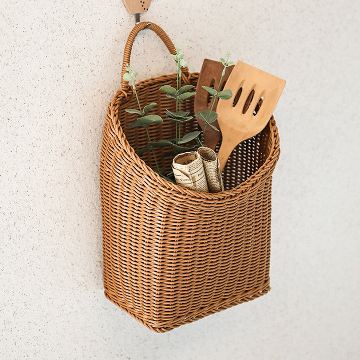 Women's Handwoven Basket with Practical Carry Handle Bowlift