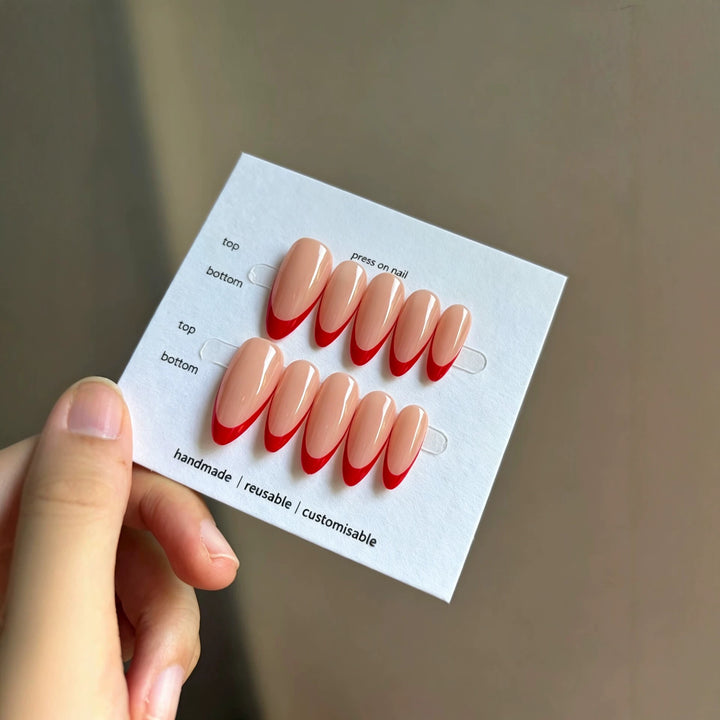 Customizable French-Style Press-On Nails