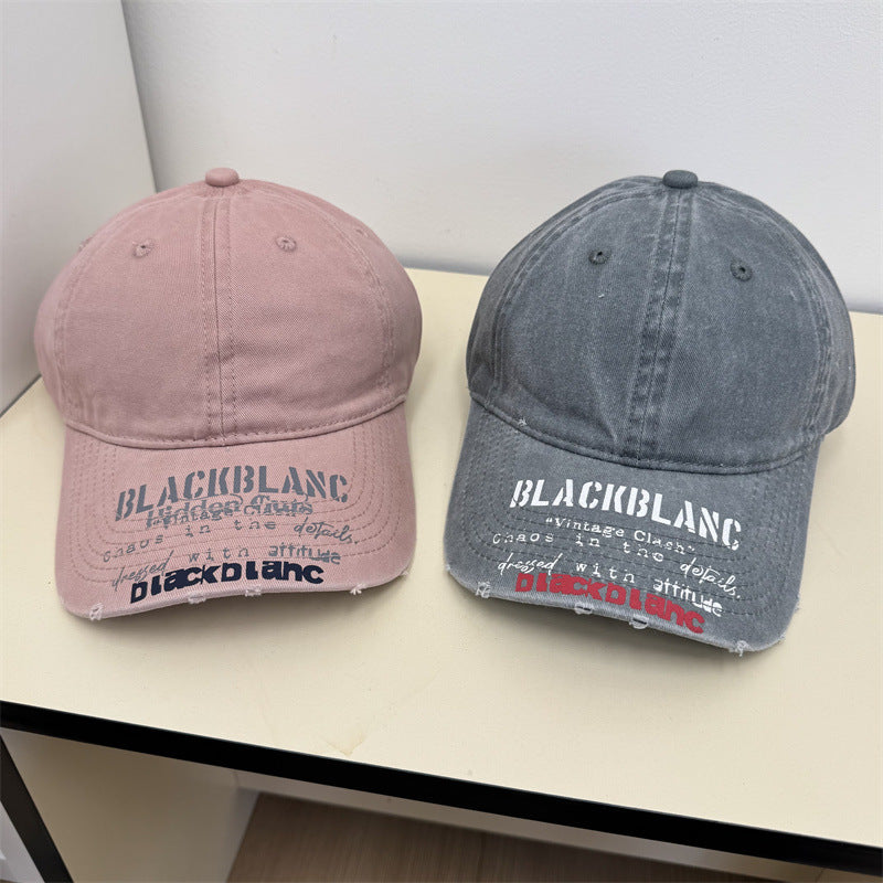 Men's Distressed Graphic Denim Cap Bowlift