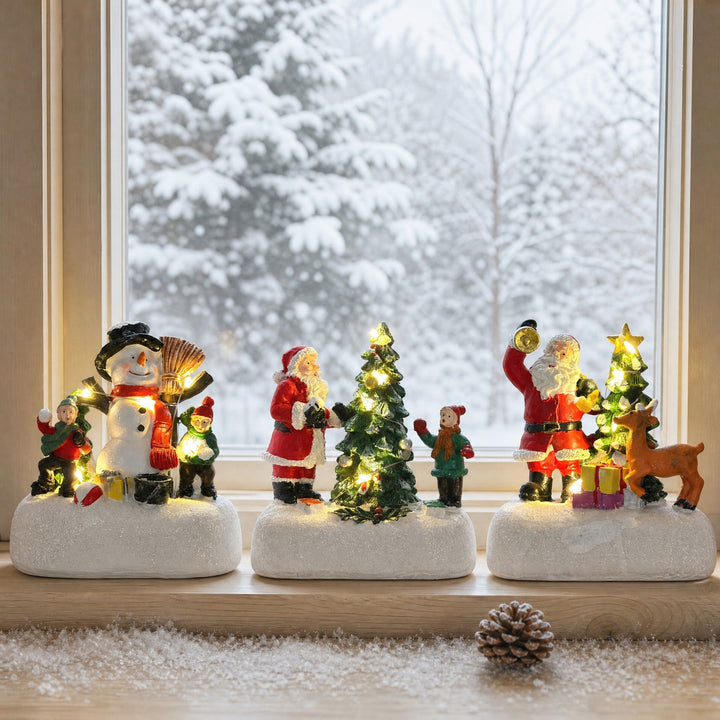 Festive Light-Up Snowman Scene Decoration