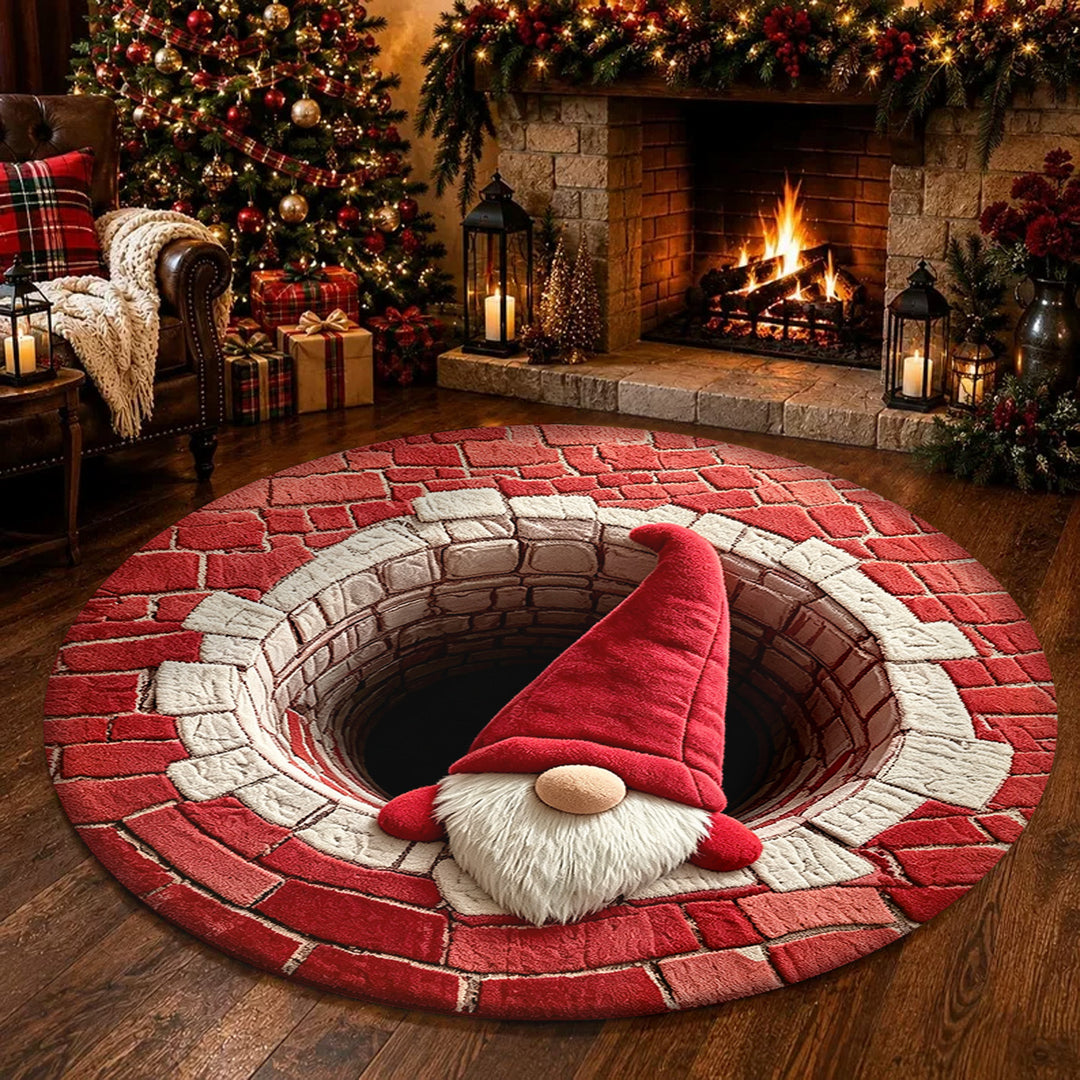 Festive 3D Gnome-Themed Area Rug Bowlift