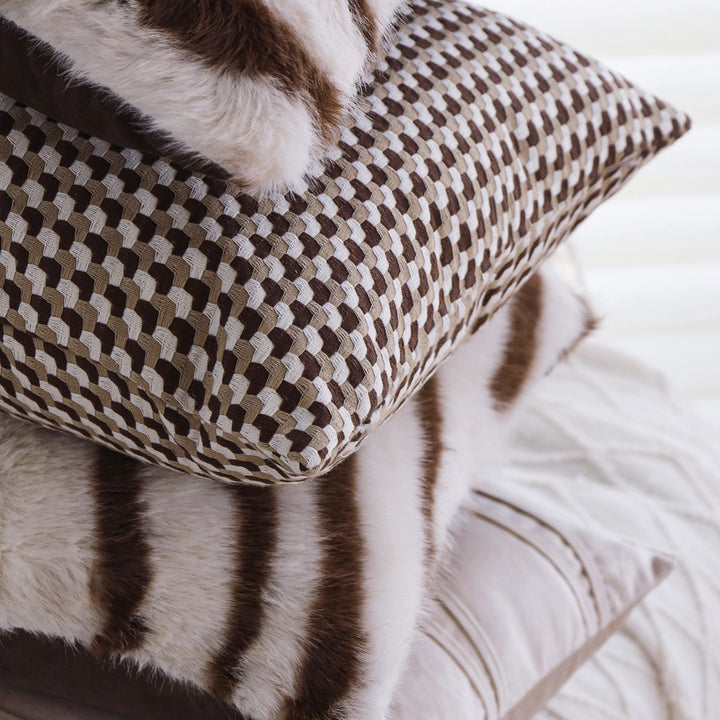 Faux fur decorative pillow with zebra print and extra soft pile Bowlift