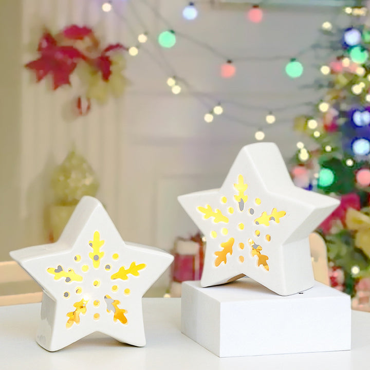 Star-Shaped Decorative Ceramic Candle Holder Bowlift