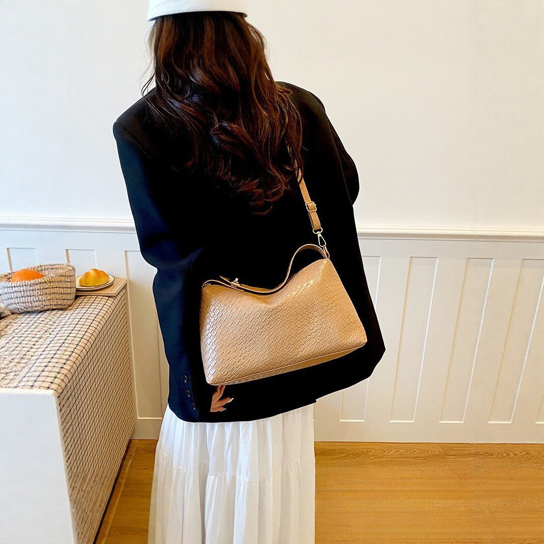 Woven Leather Shoulder Bag