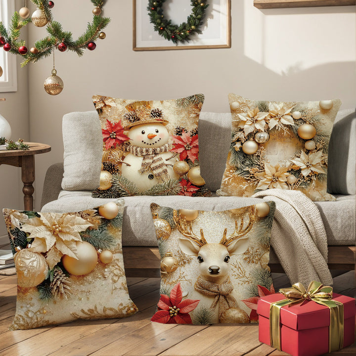 Pastel Christmas Throw Pillow Cover Set Decorative Cushion Covers