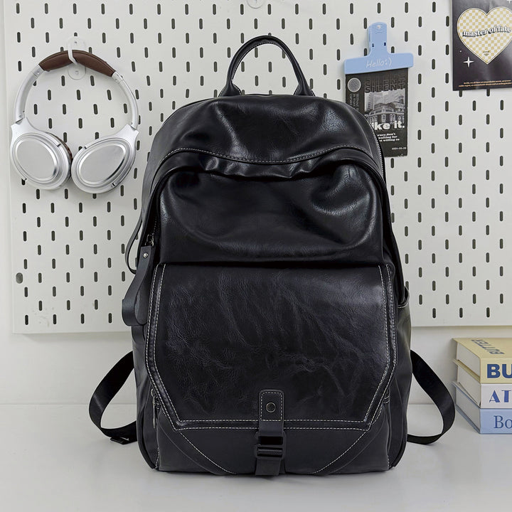 Stylish Multi-Compartment Leather Laptop Backpack Bowlift