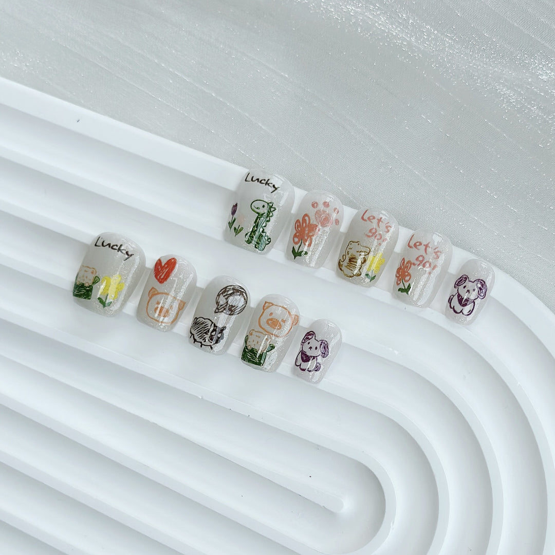 Playful Themed Press-On Nail Set