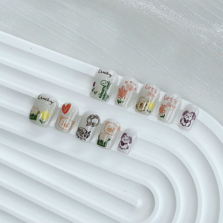 Playful Themed Press-On Nail Set