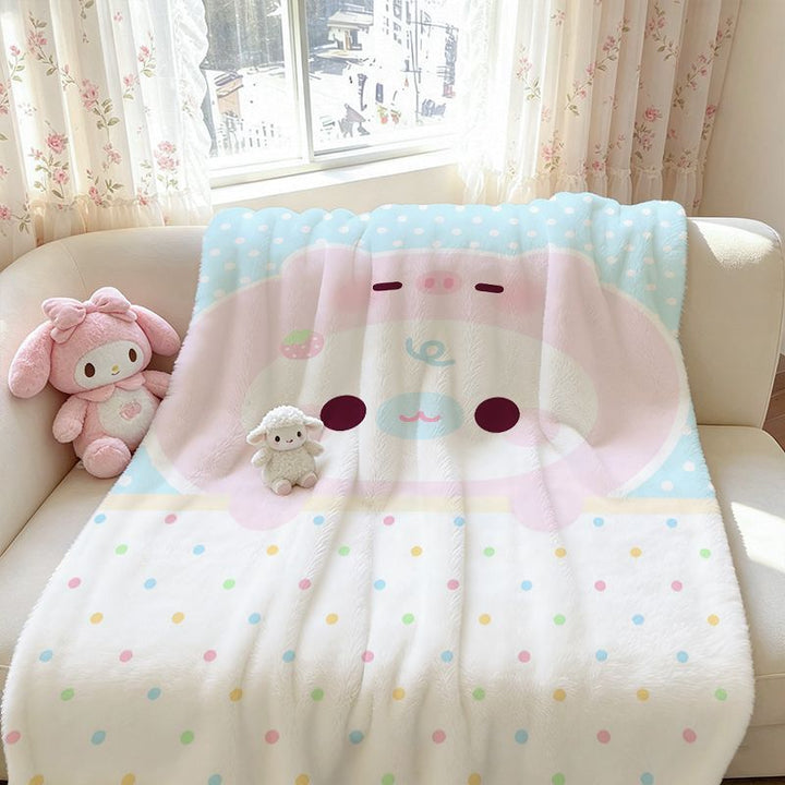 Adorable Cartoon-Themed Fleece Throw Blanket