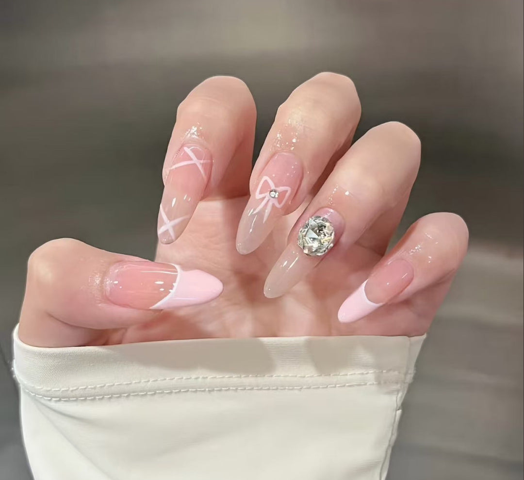 Floral-Embellished Stiletto Nail Art