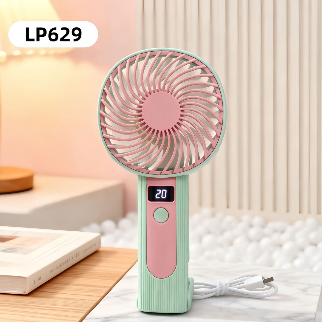 Women Portable Hand Fan with Digital Control and Powerful Battery Bowlift