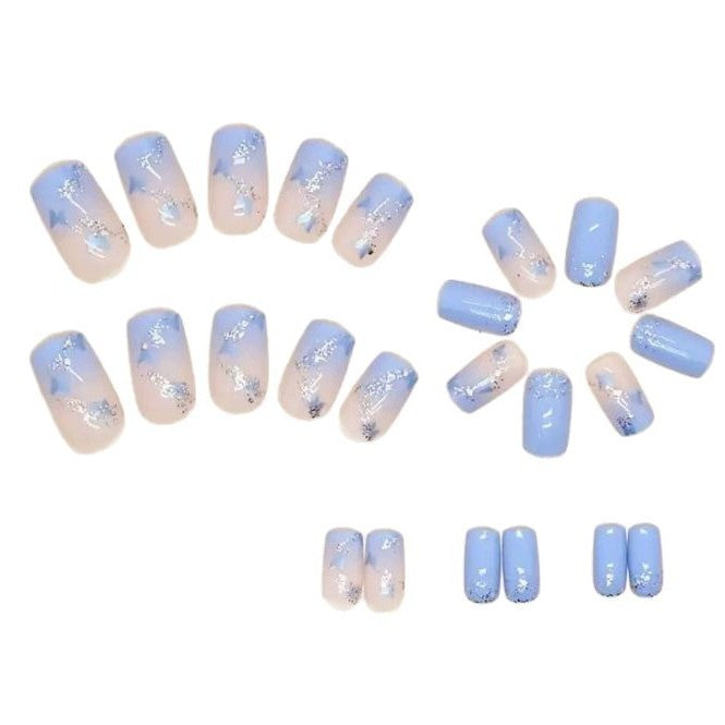 Floral Glitter Acrylic Nail Art Enhancements Bowlift