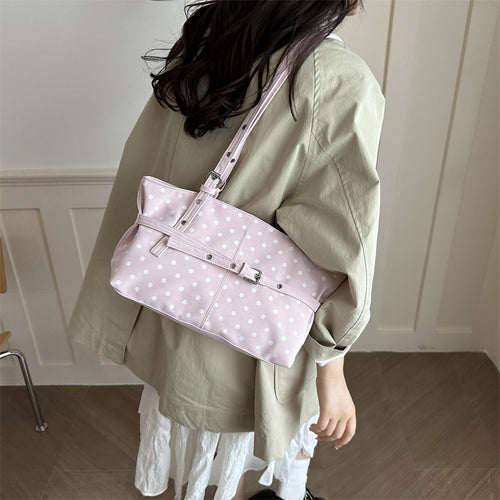 Polka Dot Decorative Shoulder Tote Bag