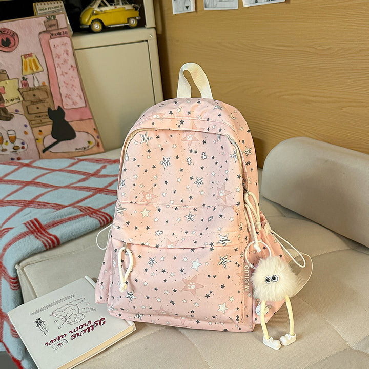 Trendy Star Patterned Backpack Bowlift
