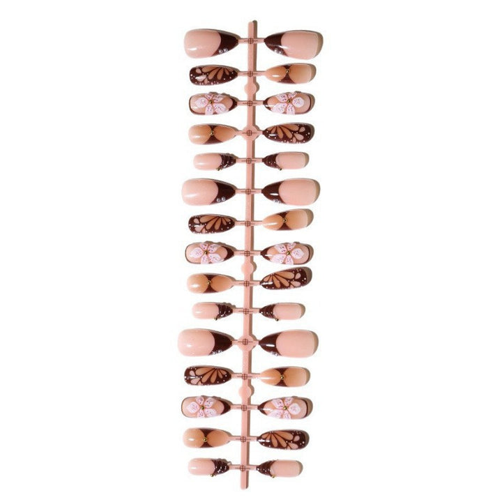 Artificial nail set with exquisite floral designs Bowlift