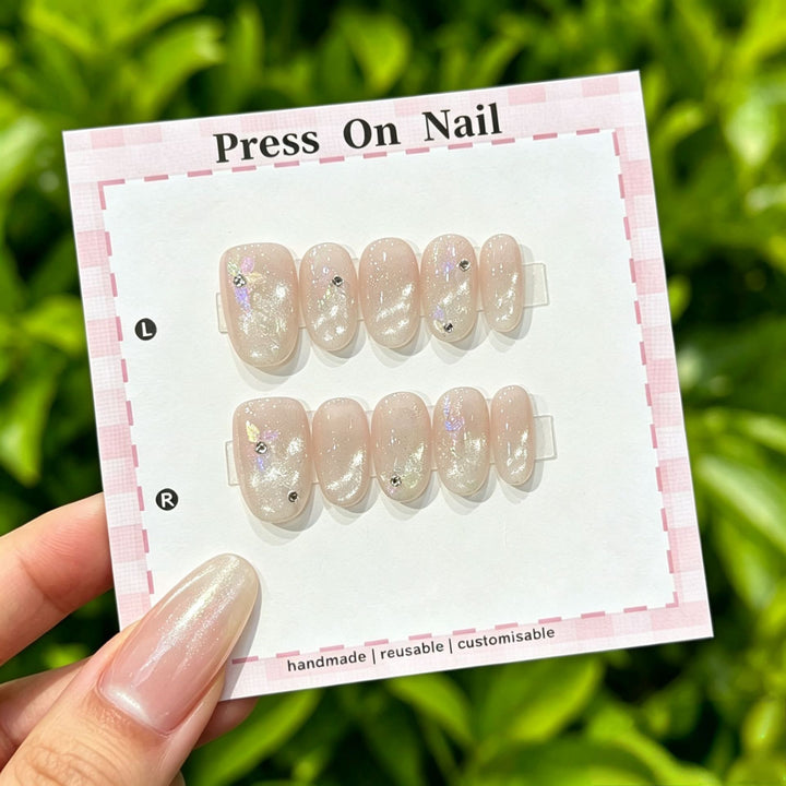 Artistic Press-On Nail Set with Floral and Patterned Designs