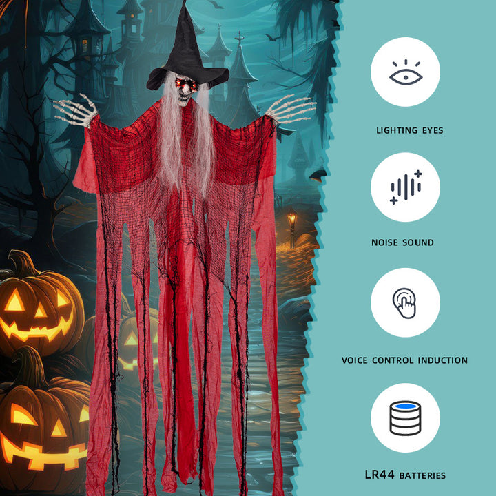 Animated Hanging Witch Figure Bowlift