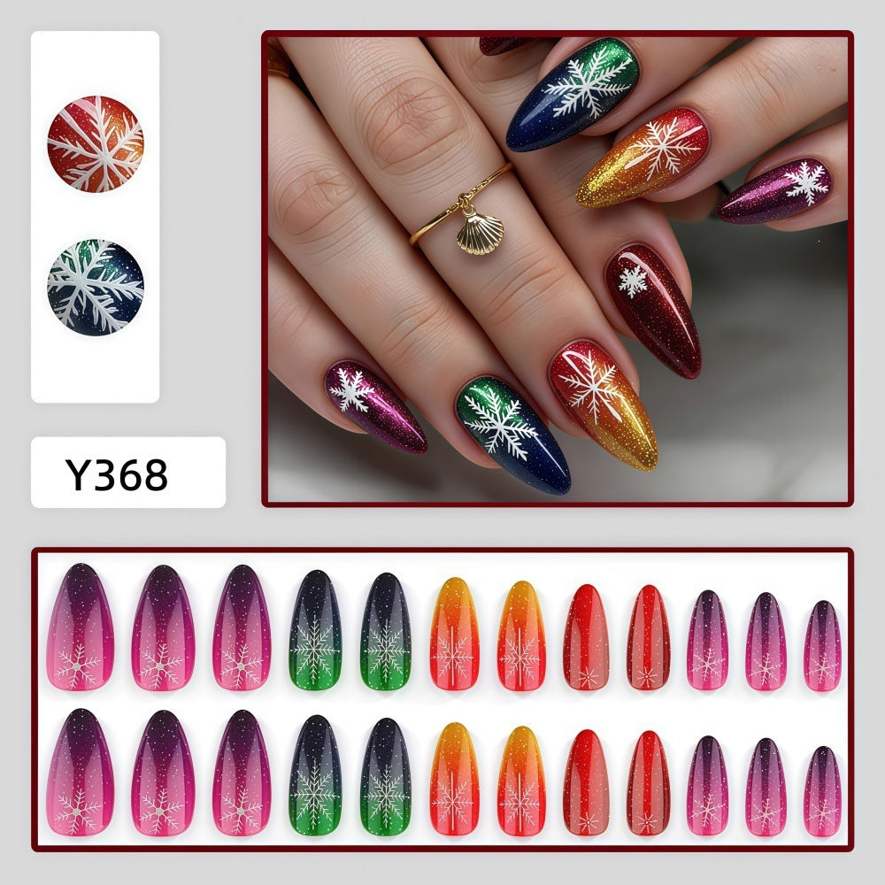 Artificial nails with snowflake motif in glitter finish Bowlift