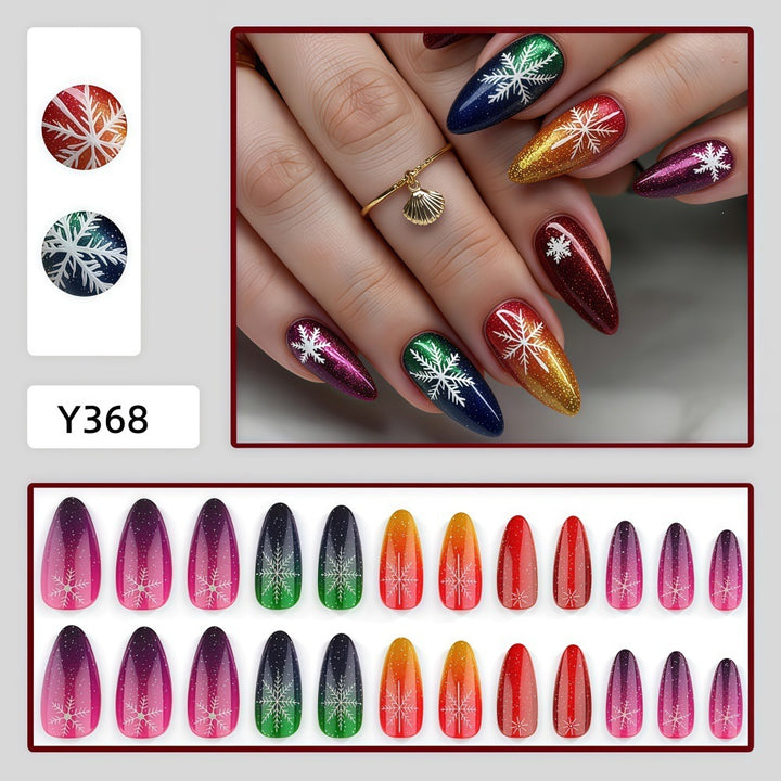 Artificial nails with snowflake motif in glitter finish Bowlift