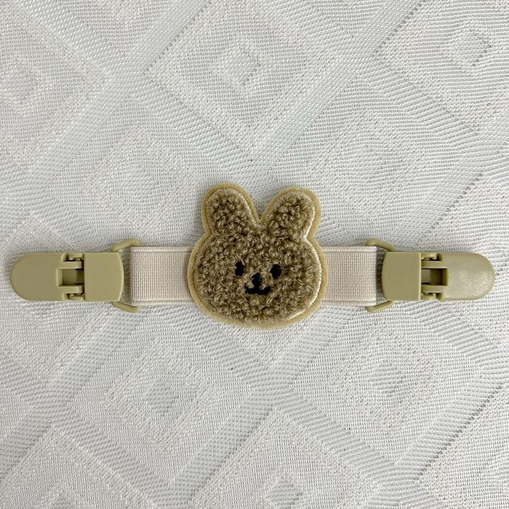 Pacifier and Toy Safety Clip with Plush Bear and Quick-Release Buckles