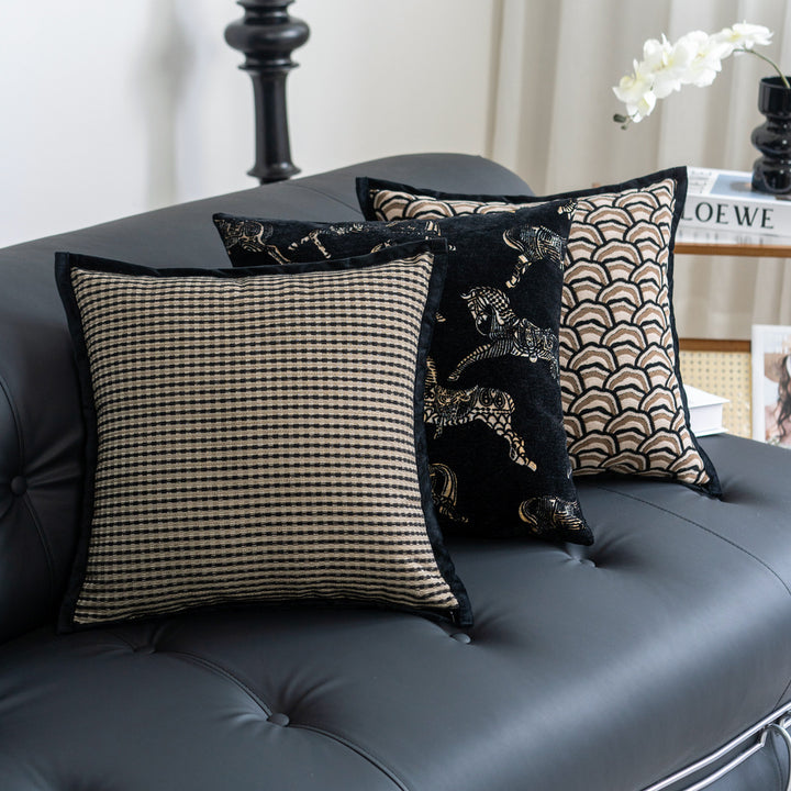 Decorative cushion with elegant wave pattern
