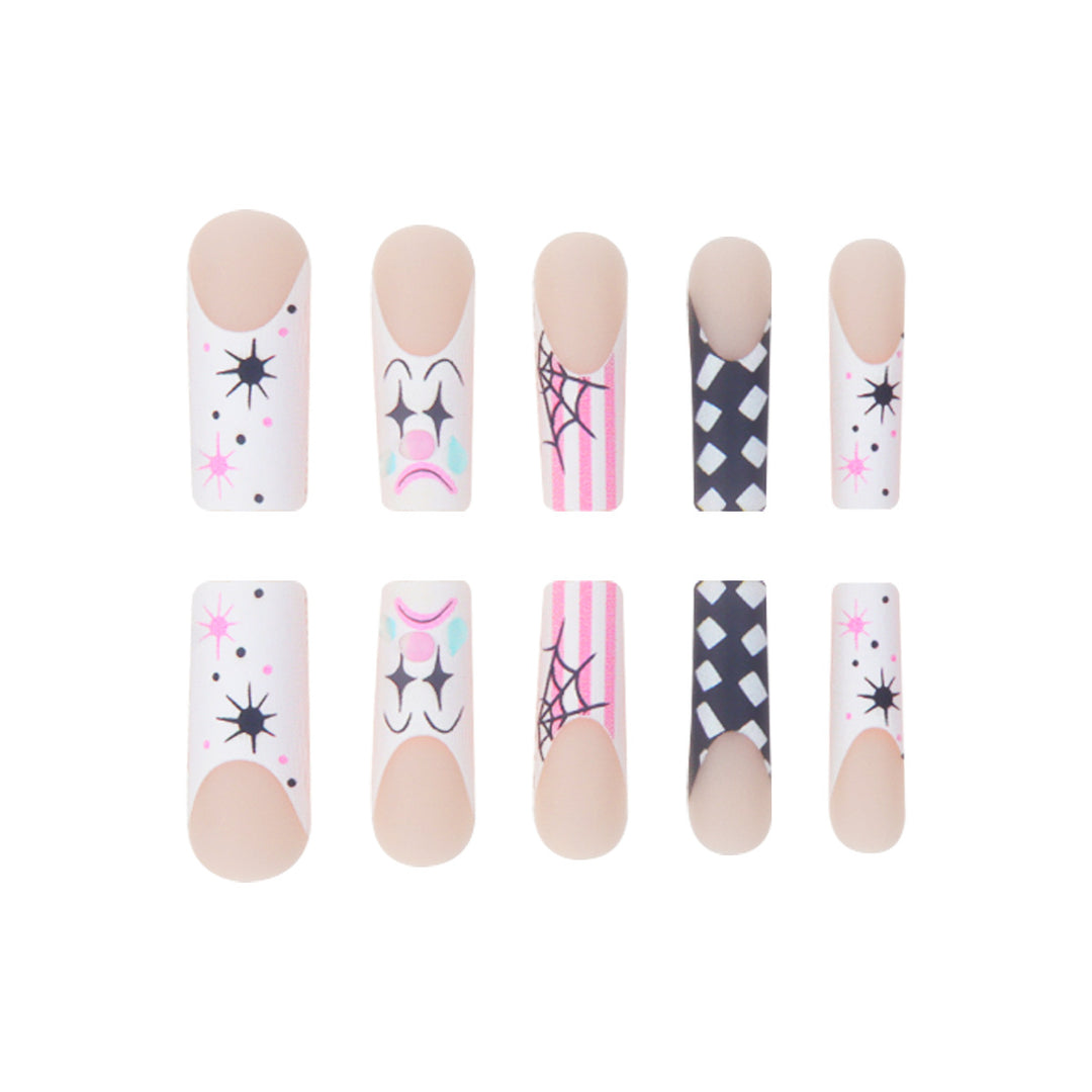 Artistic Spider Web-Design Press-On Nails Bowlift