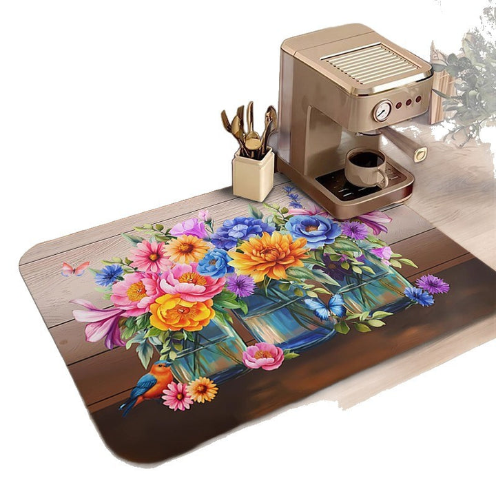 Floral Printed Kitchen Mat Bowlift