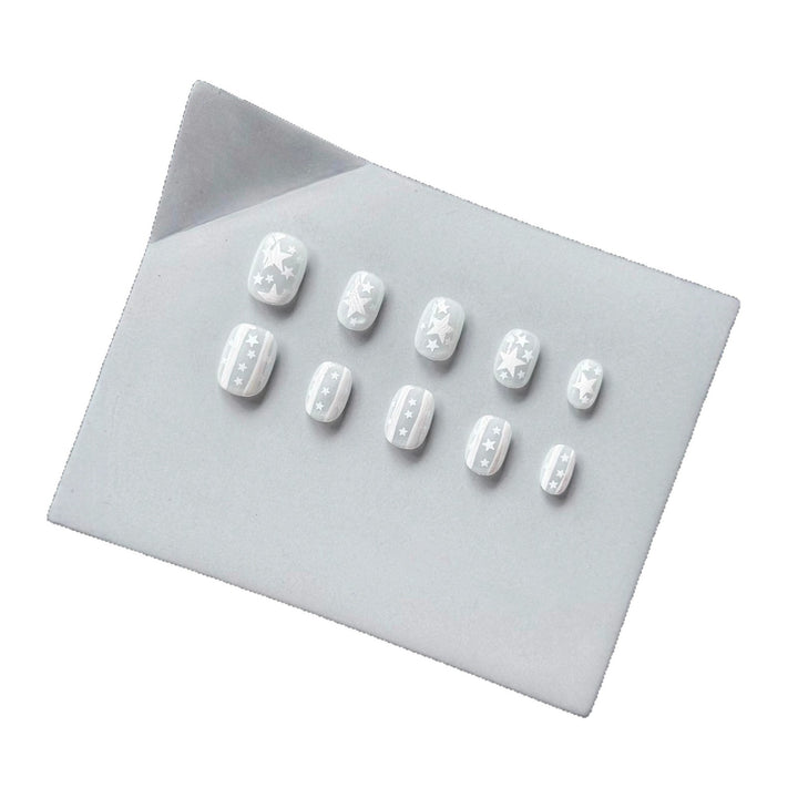 Glossy Star-Patterned Press-On Nail Set