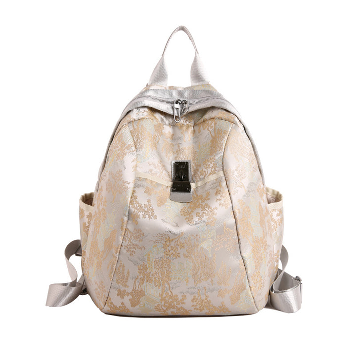Elegant Floral Patterned Backpack Bowlift
