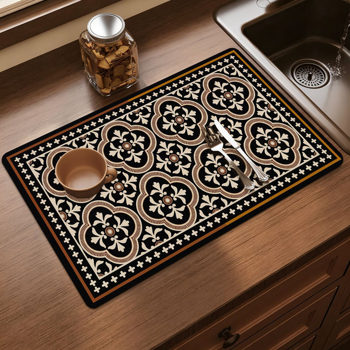Elegant Floral Print Kitchen Mat Bowlift