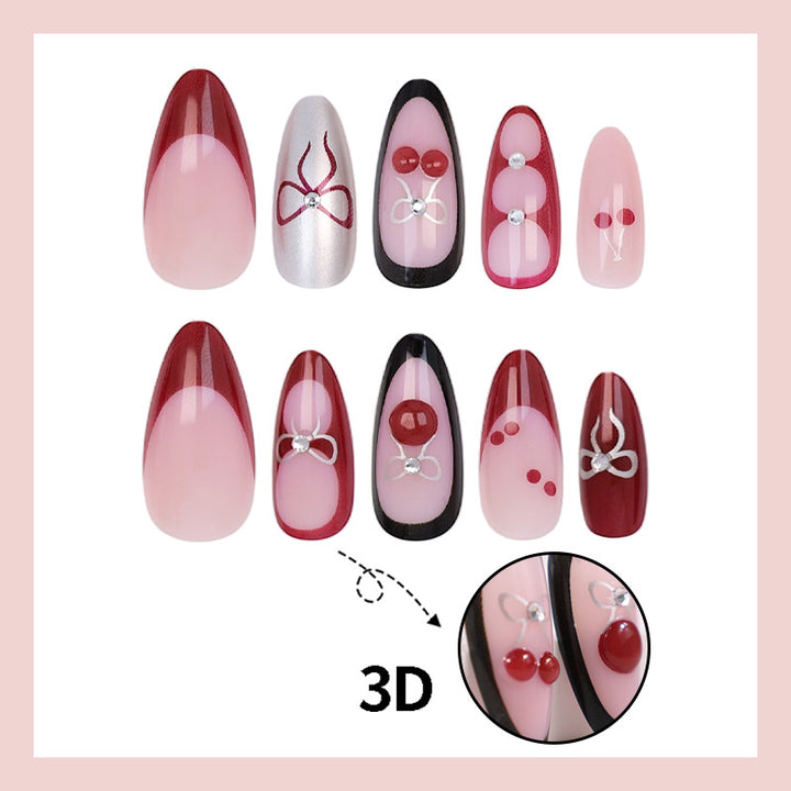 Artificial nail set with unique designs Bowlift